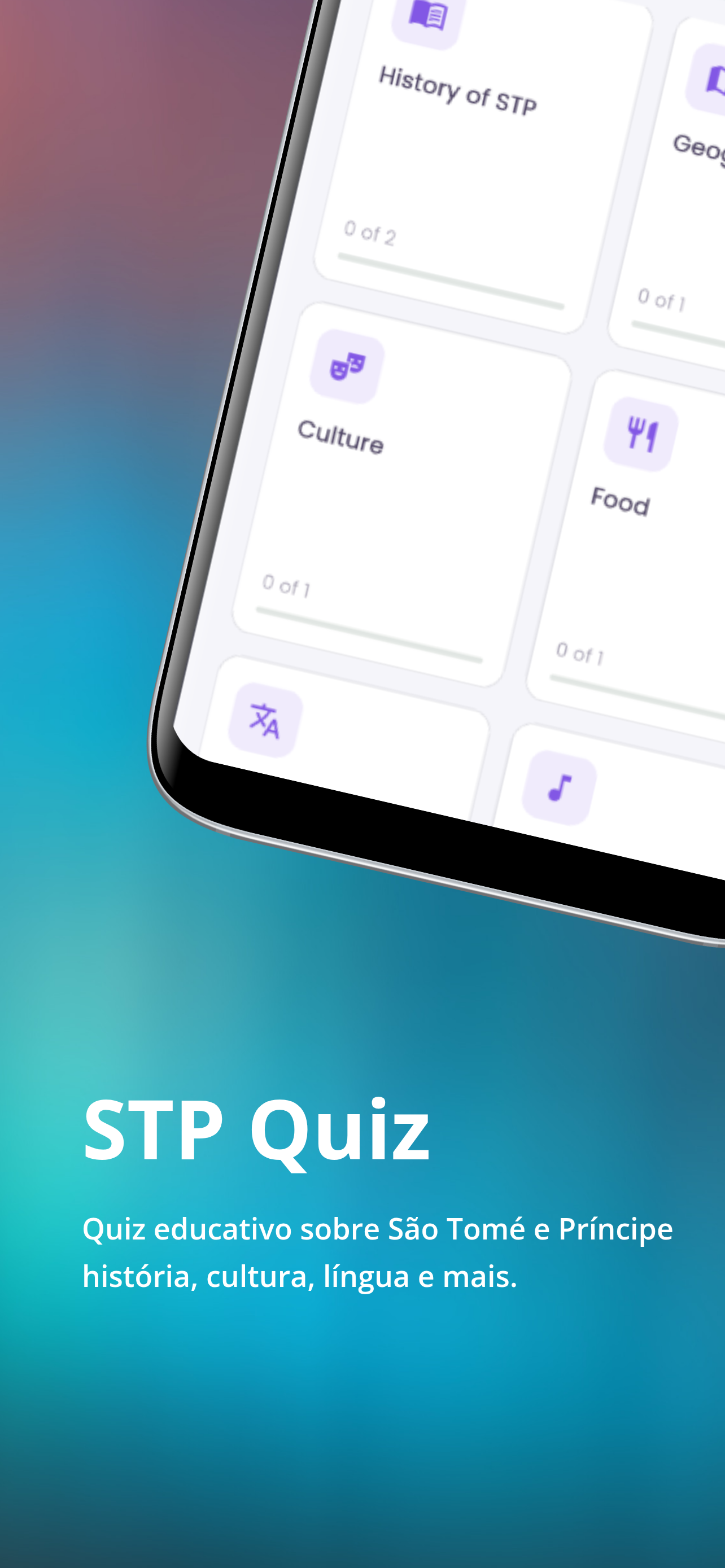 Categorias do quiz